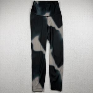 Nike Yoga Dri-FIT Womens Leggings Size Small Black Gray Abstract Print High Rise